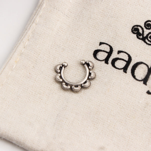 Chaand Nose Ring / Septum Ring - Moon Motif (Clip On)