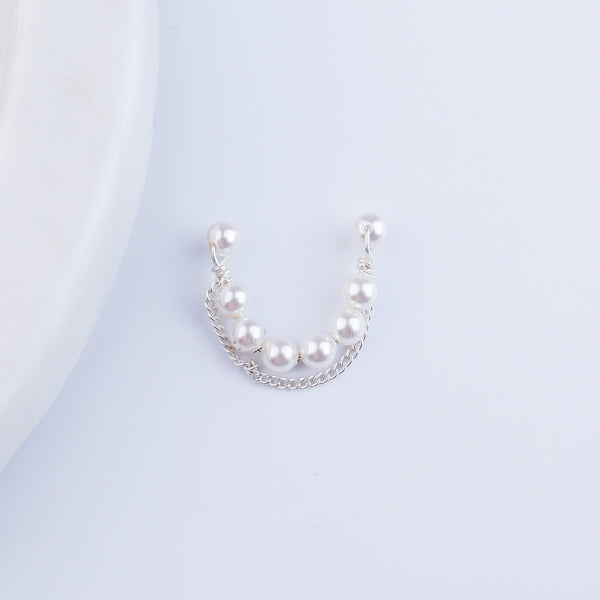 Pearl Layer and Chain Earcuff