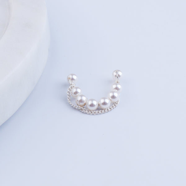 Pearl Layer and Chain Earcuff