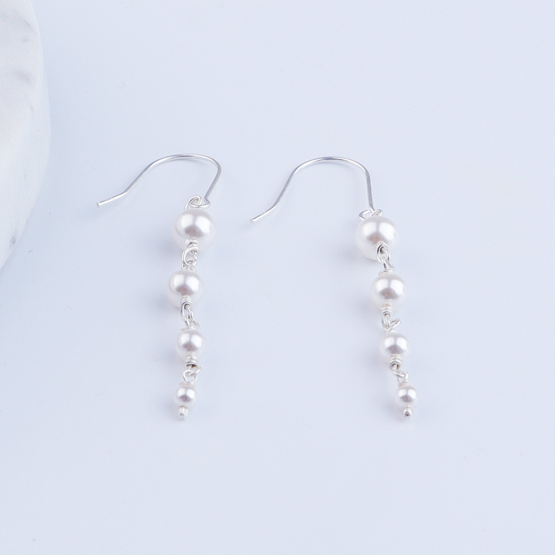 Silver Pearl Dangler Earrings
