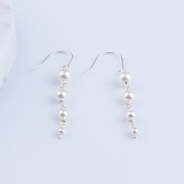 Silver Pearl Dangler Earrings