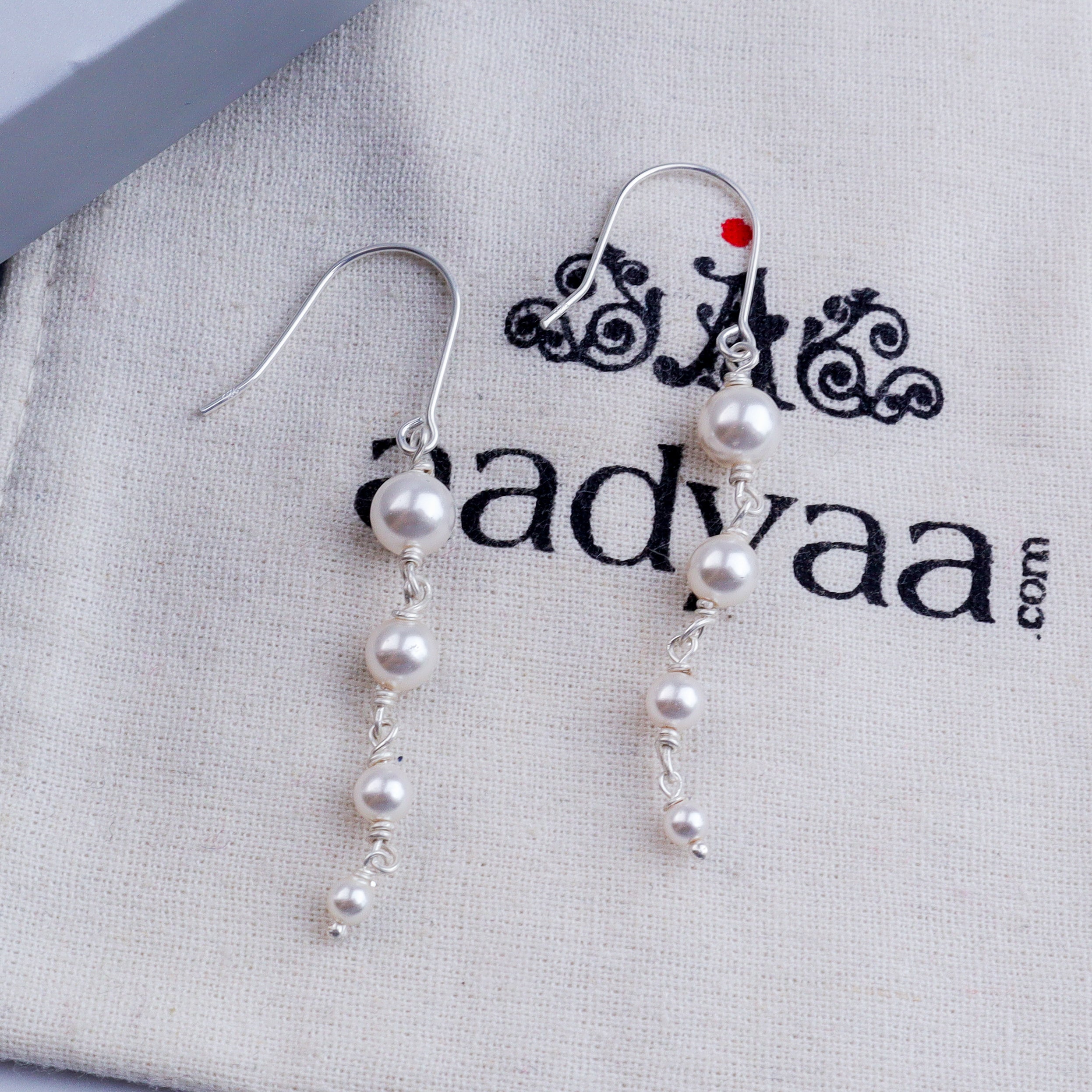 Silver Pearl Dangler Earrings