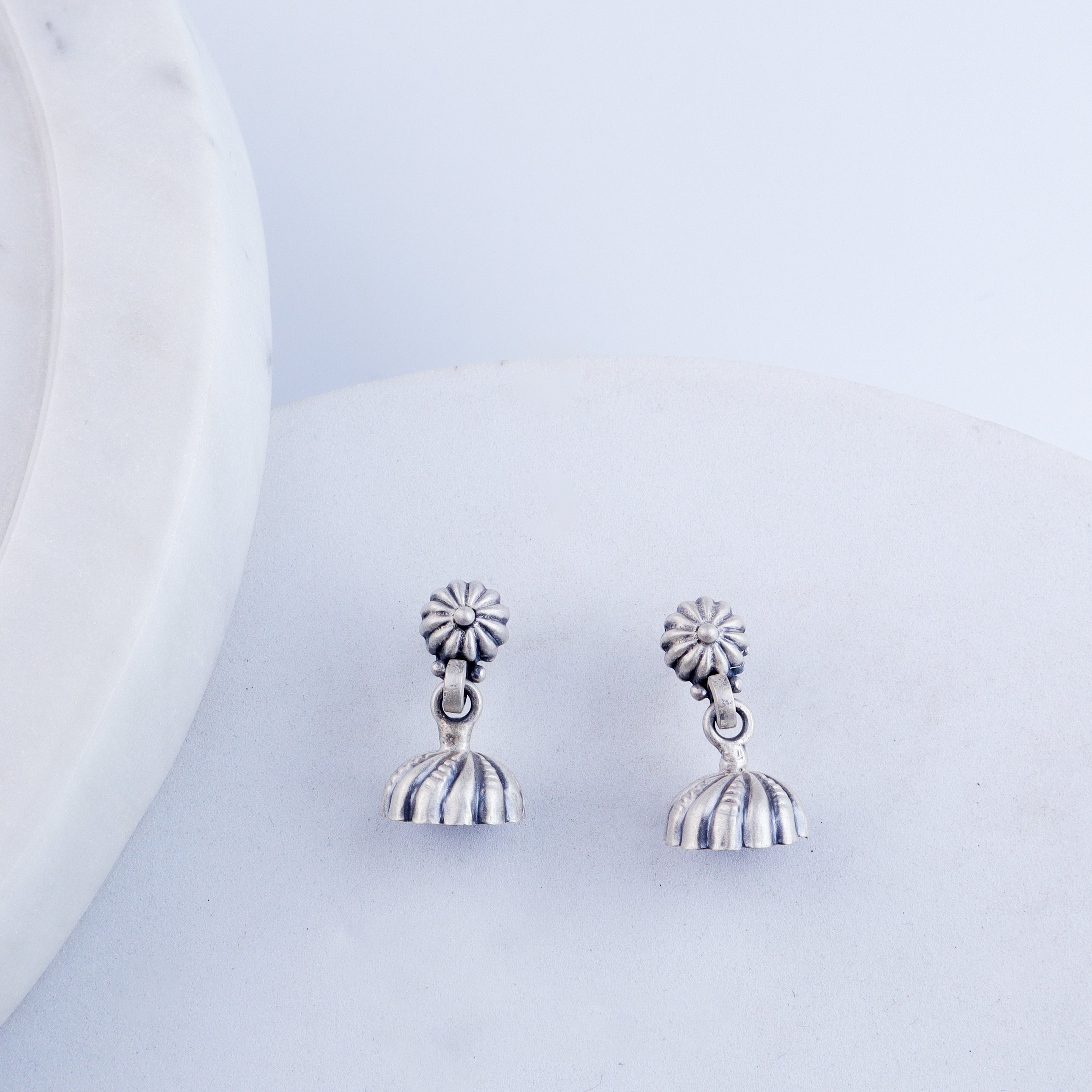 Silver Mini Dome Jhumki