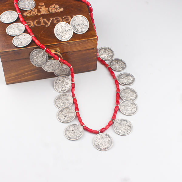 Putali Haar Set Long - Coin Necklace | 92.5 Silver | Oxidised Finish (Made to Order)