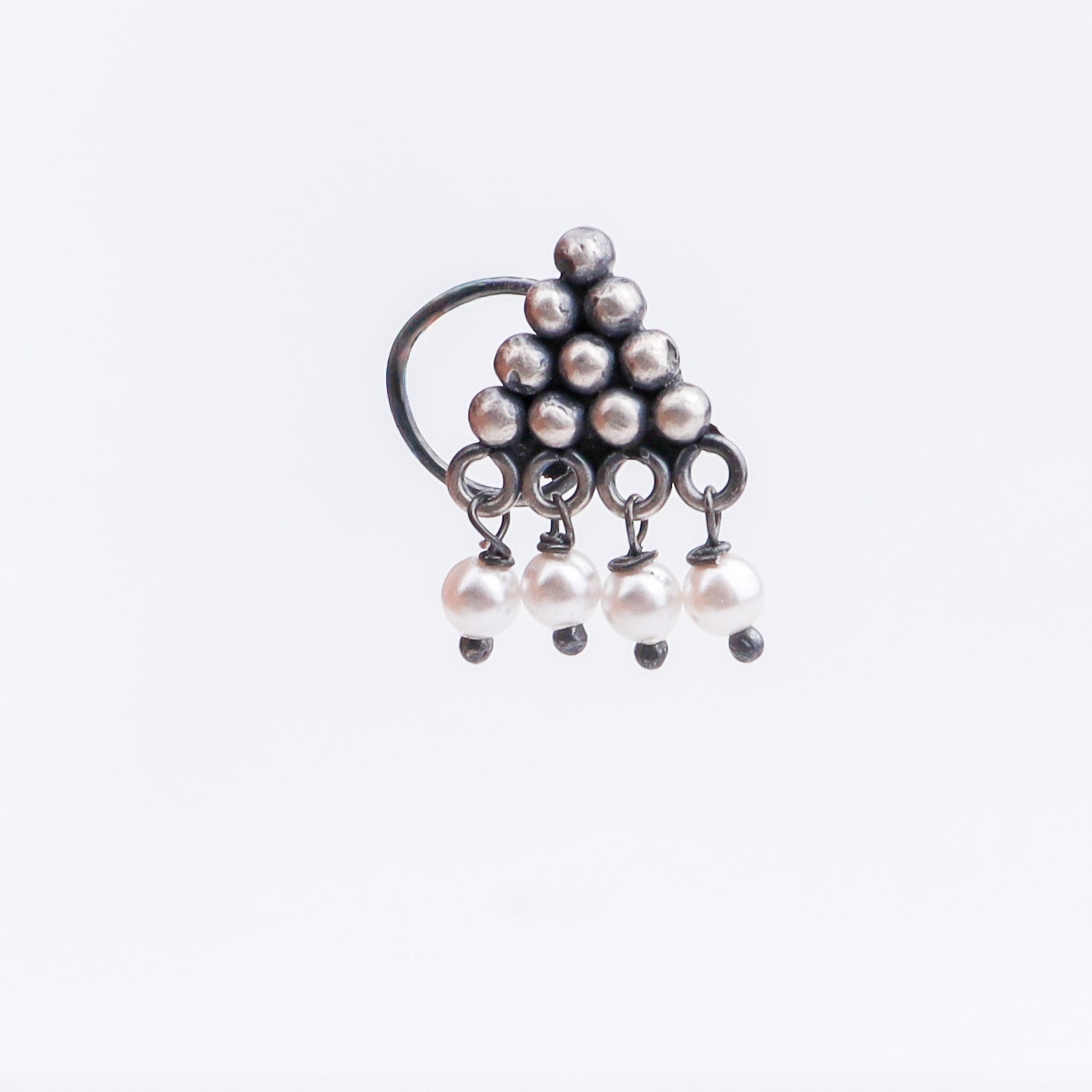 Oxidised Pyramid Pierced Nose Pin (Large)