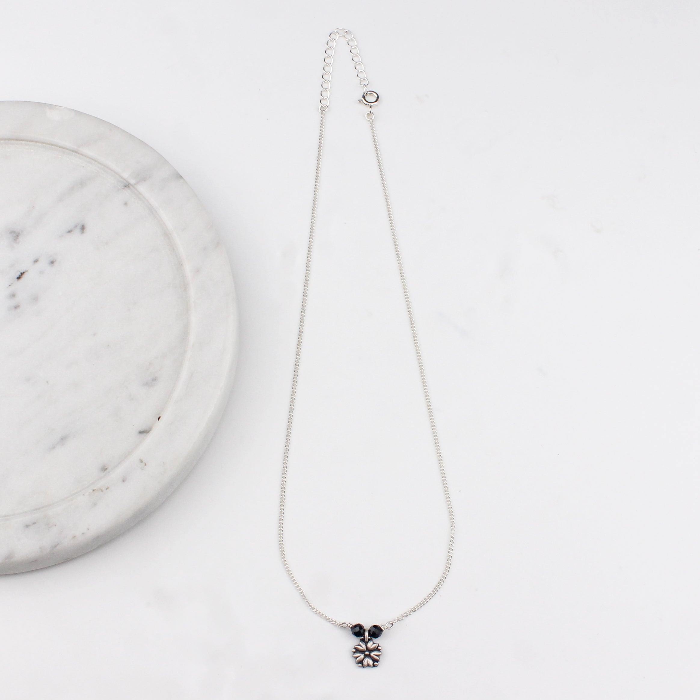 Mogra Motif Chain Mangalsutra | 92.5 Sterling Silver