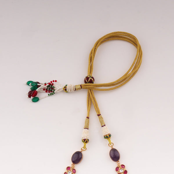 Angled view of the 22K gold-plated fashion set highlighting its coordinated design, elegant structure, and polished gold finish
