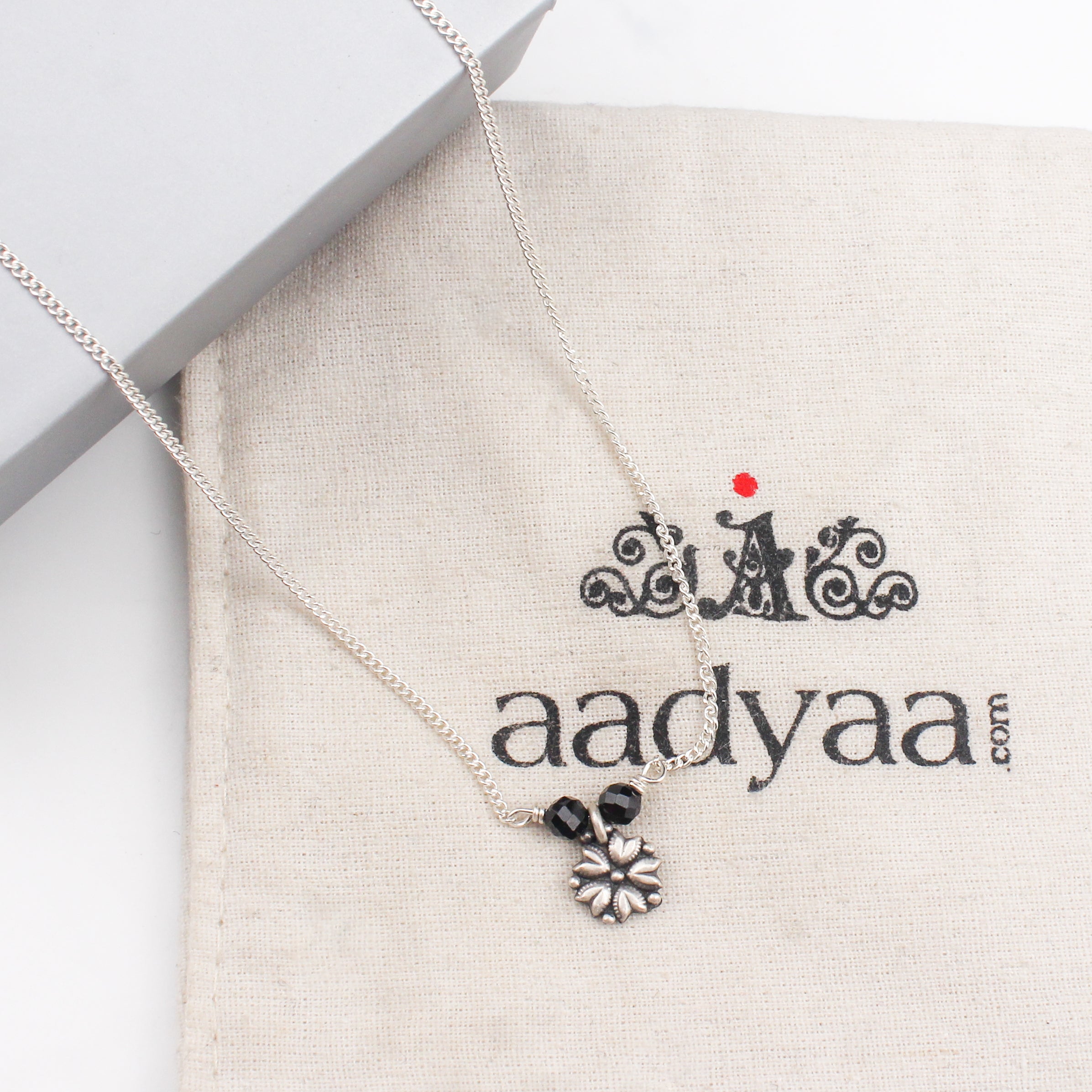 Mogra Motif Chain Mangalsutra | 92.5 Sterling Silver
