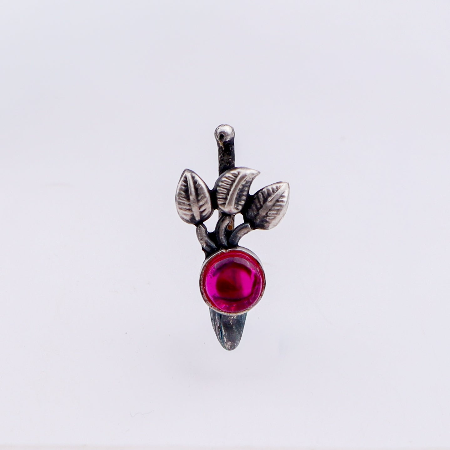 Oxidised Pink Petalfall Clip-On Nose Pin (Large)