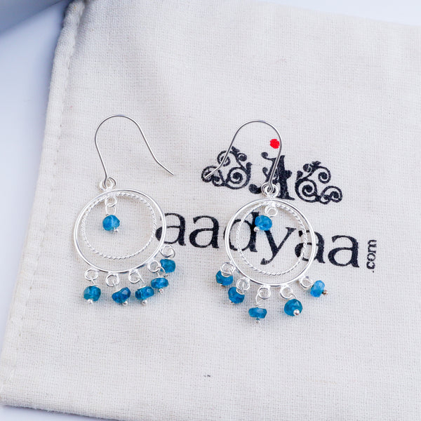 Blue Apetite Chandbali | 92.5 silver earrings | size : small