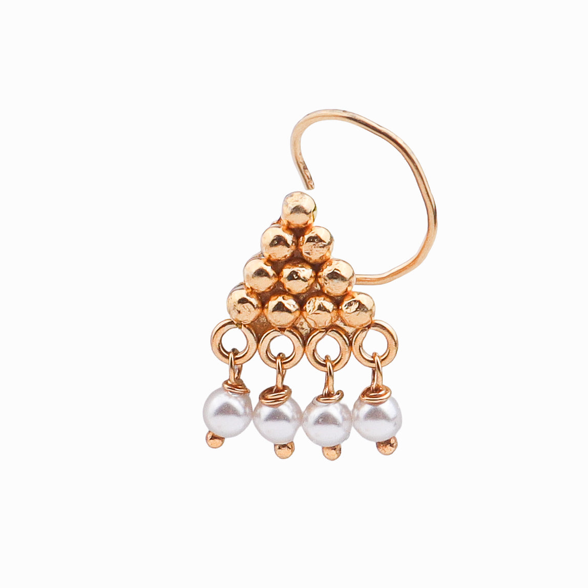 Pyramid Pierced Nose Pin | 22K Gold-Plated (Large)