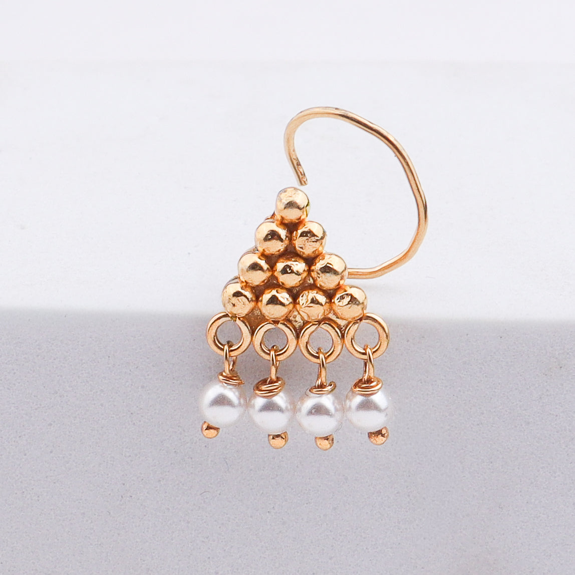 Pyramid Pierced Nose Pin | 22K Gold-Plated (Large)
