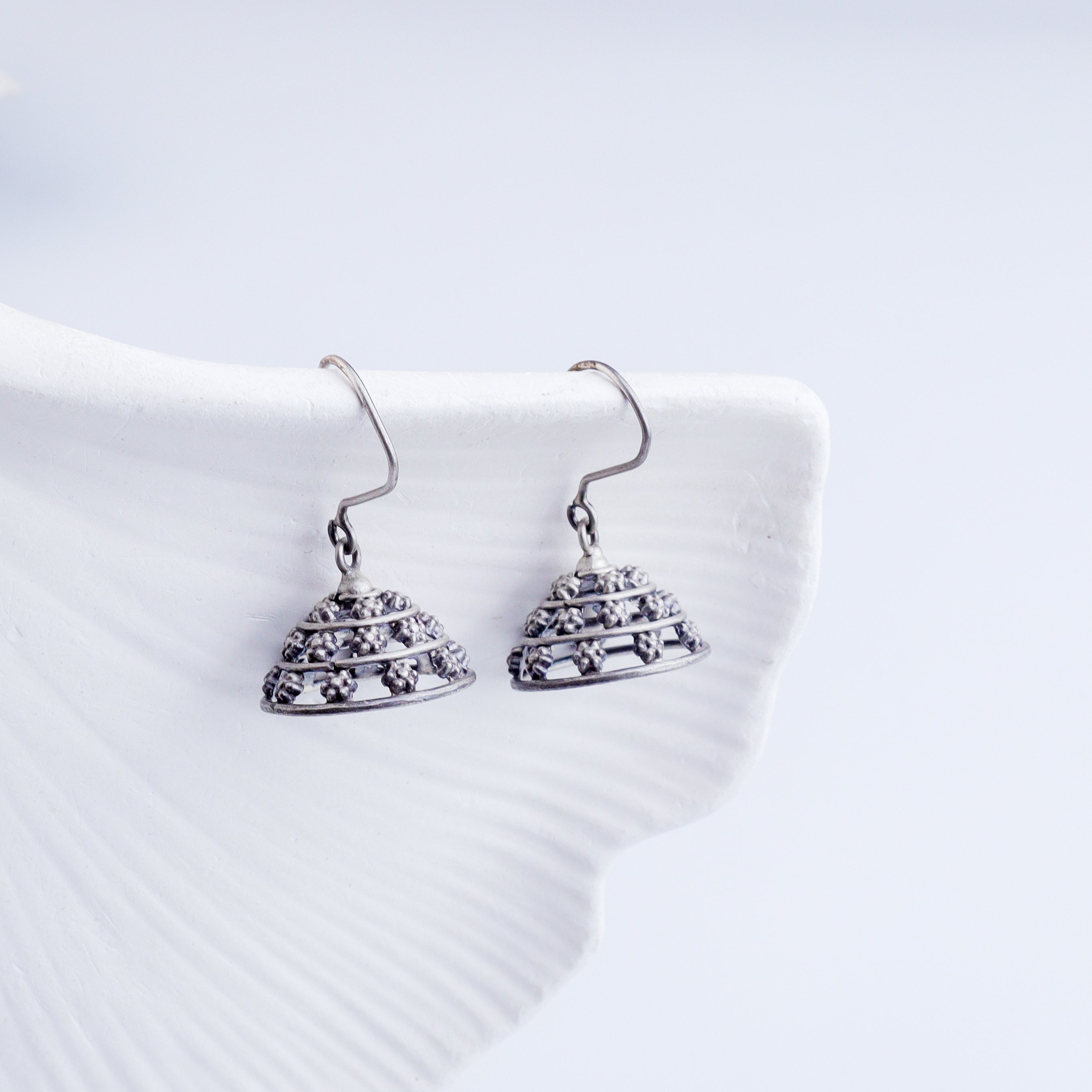 Silver Oxidized Jhumki