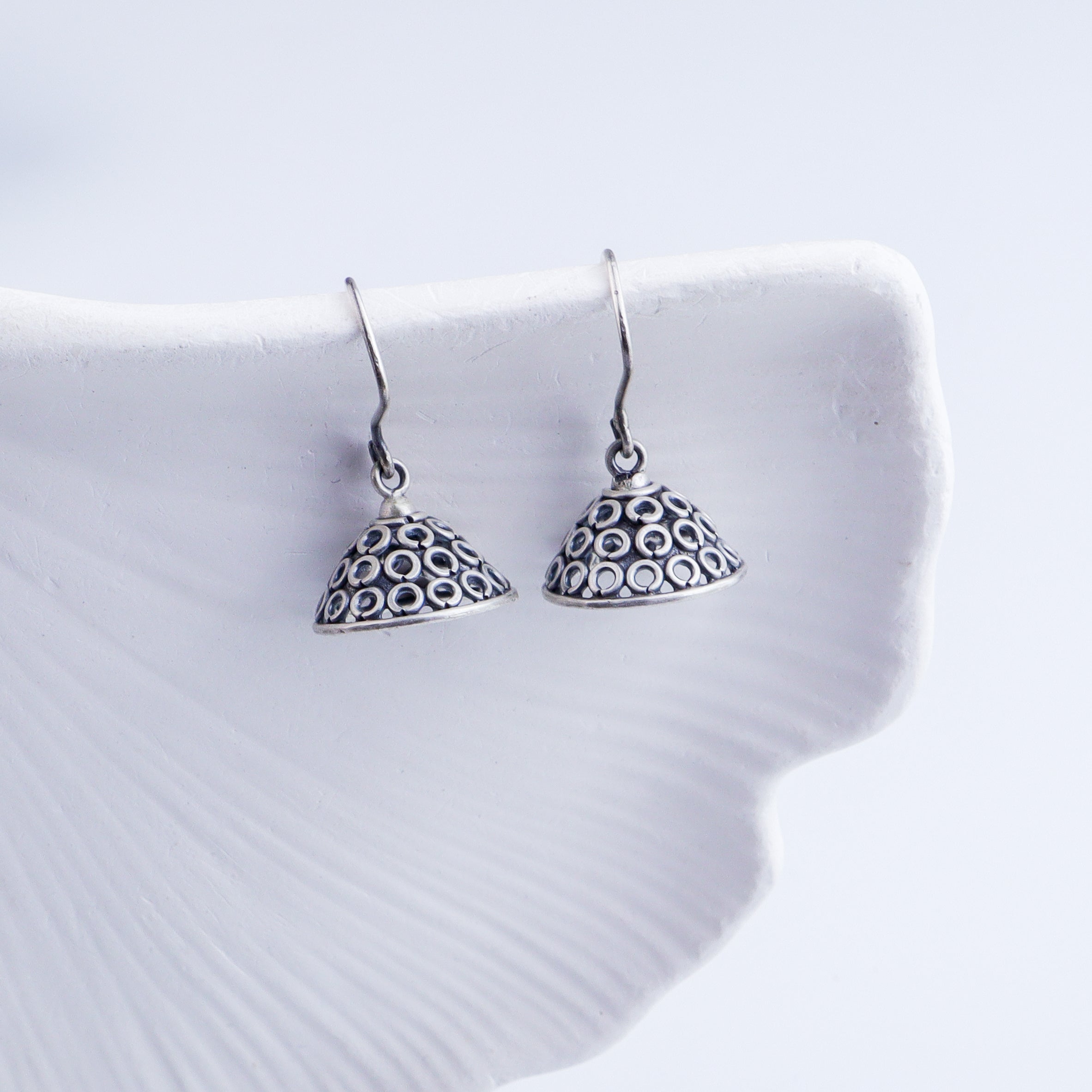 Silver Oxidized Jhumki
