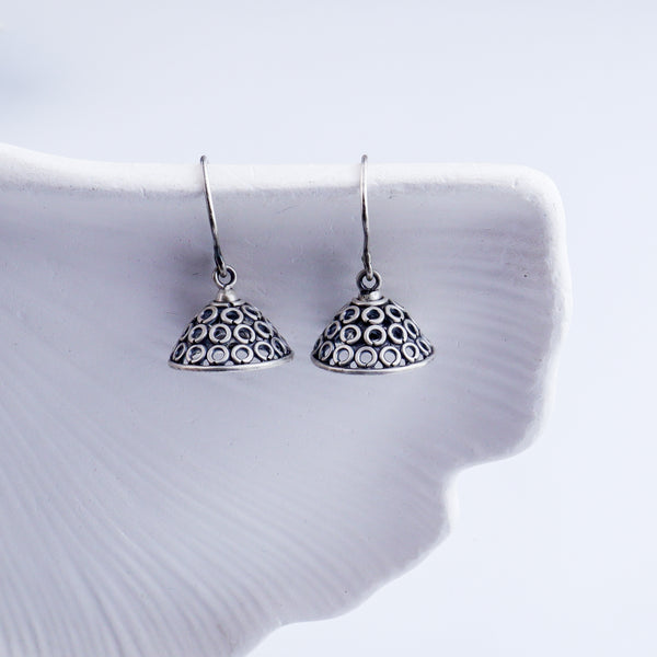 Silver Oxidized Jhumki
