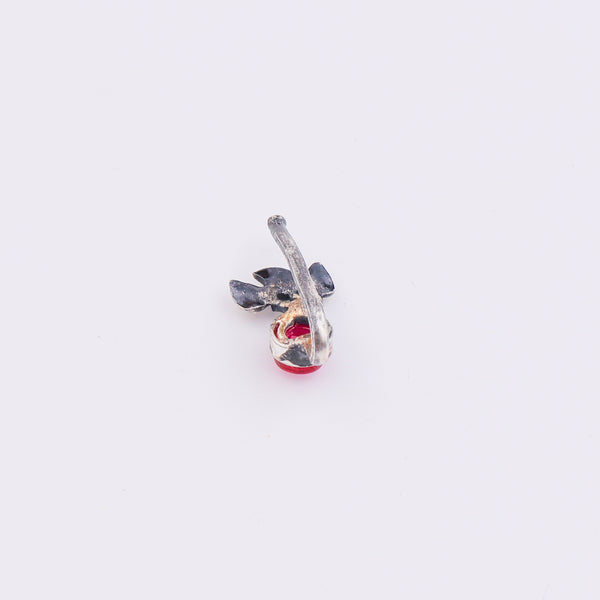 Oxidised Pink Petalfall Clip-On Nose Pin (Large)