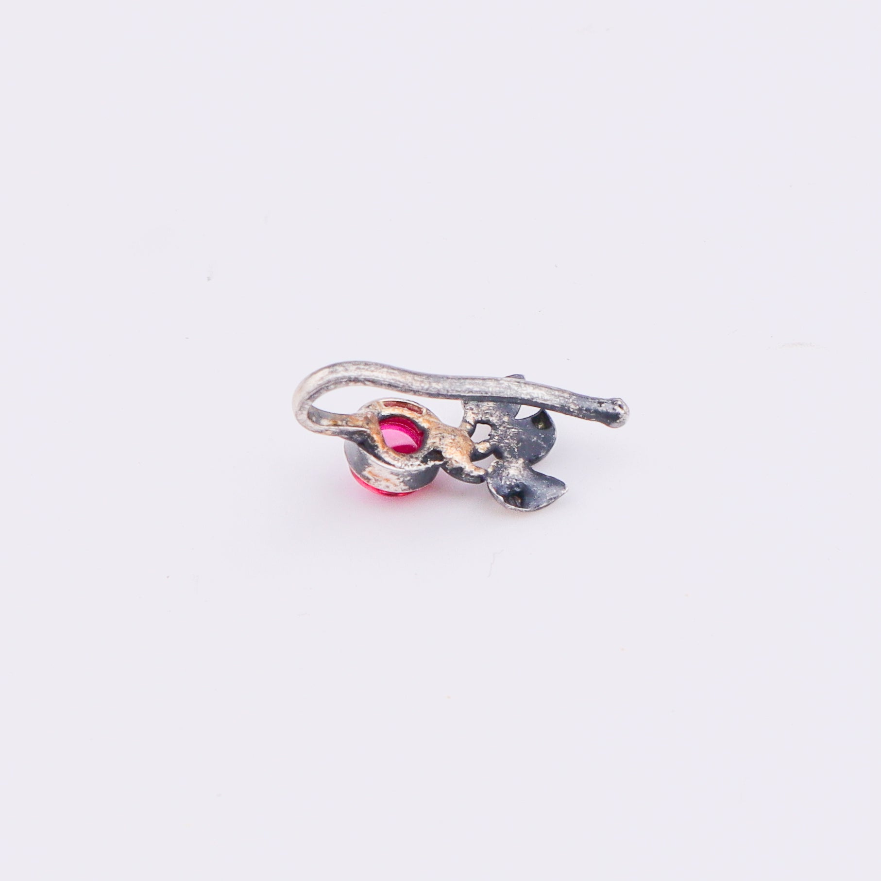 Oxidised Pink Petalfall Clip-On Nose Pin (Large)