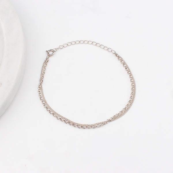 Silver Chain Double Layer Bracelet