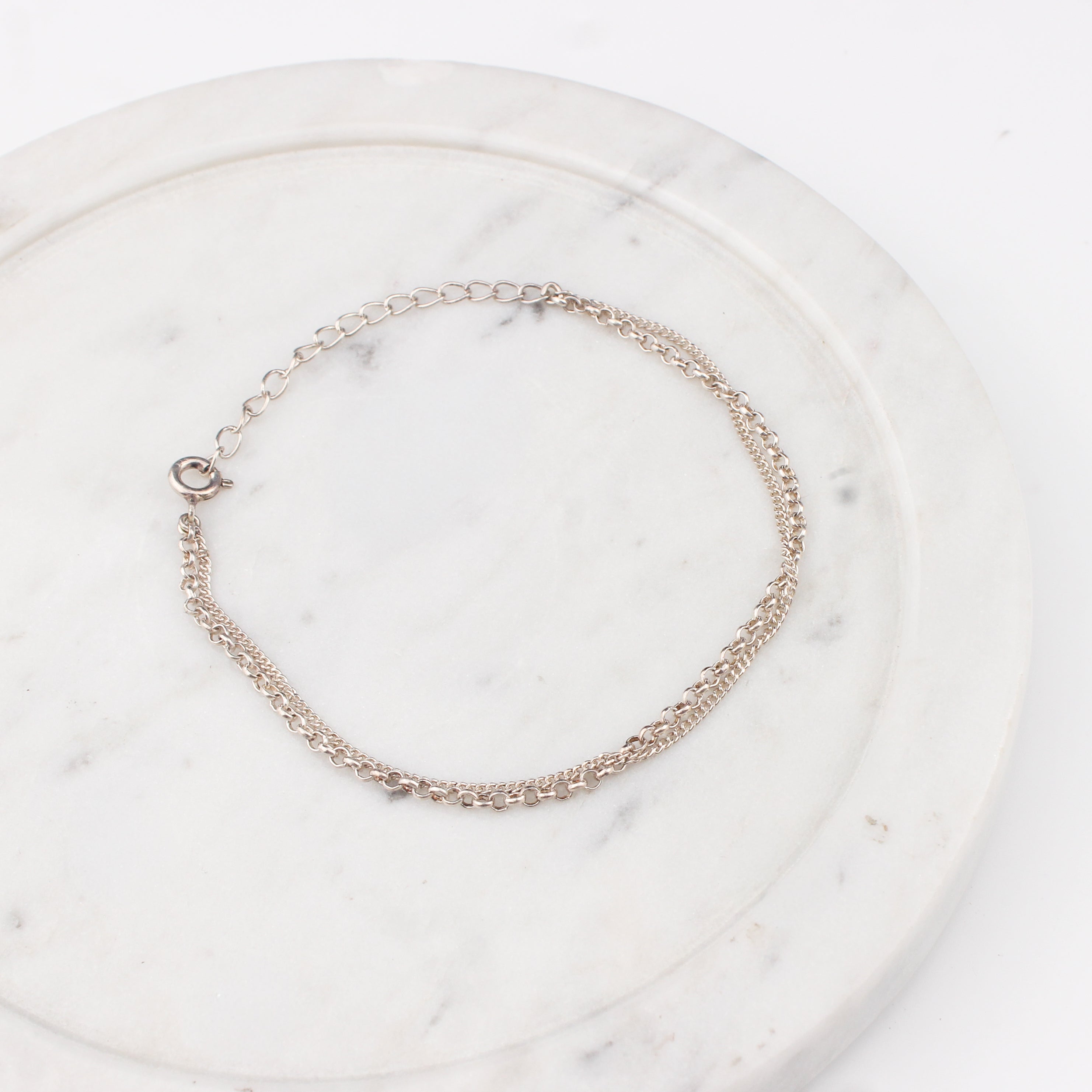 Silver Chain Double Layer Bracelet