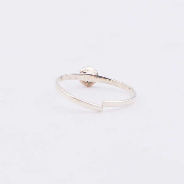 Silver ring with evil eye charm