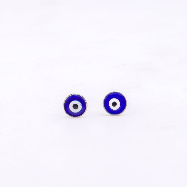 Sliver Evil Eye Stud Earrings