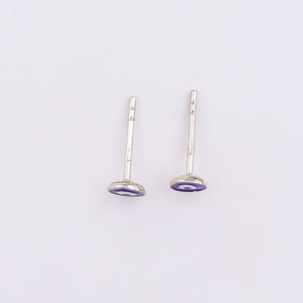 Sliver Evil Eye Stud Earrings