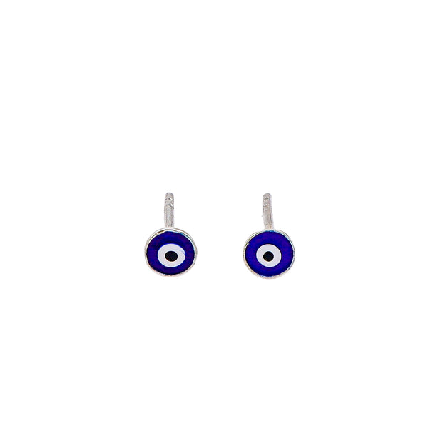 Sliver Evil Eye Stud Earrings