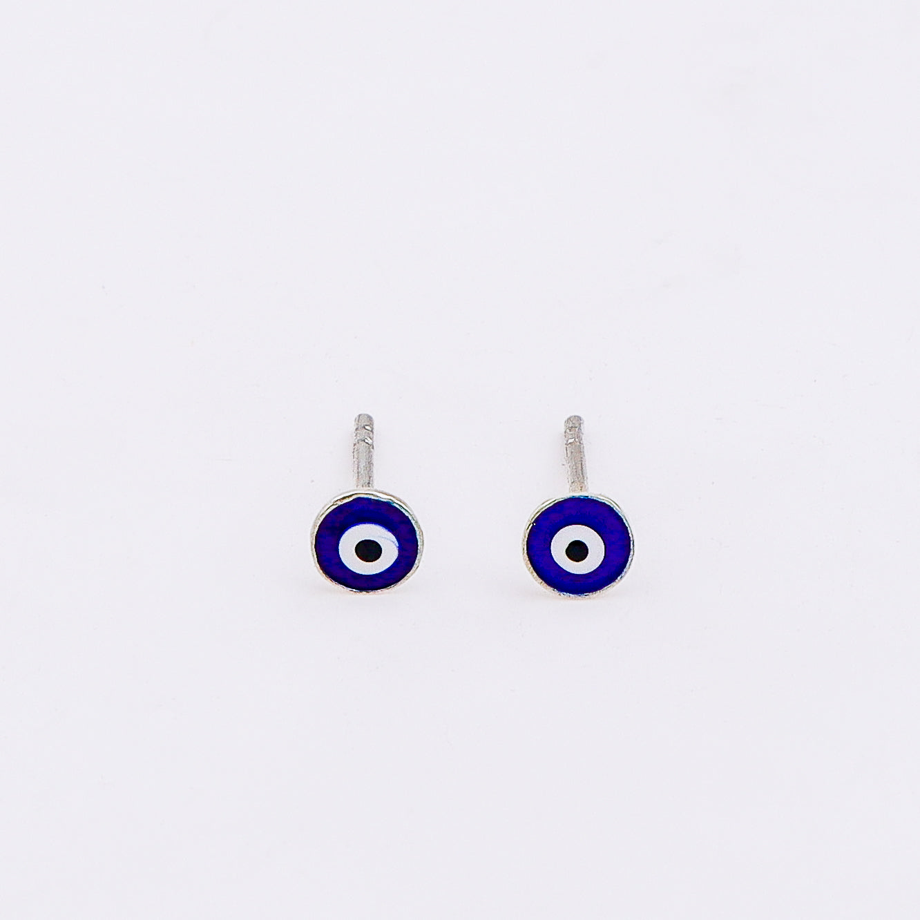 Sliver Evil Eye Stud Earrings