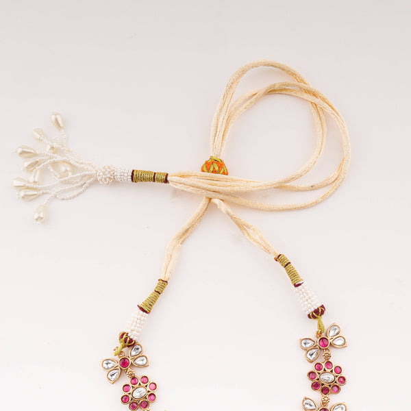 Angled view of 22K gold-plated fashion set highlighting its coordinated design, elegant structure, and polished gold finish