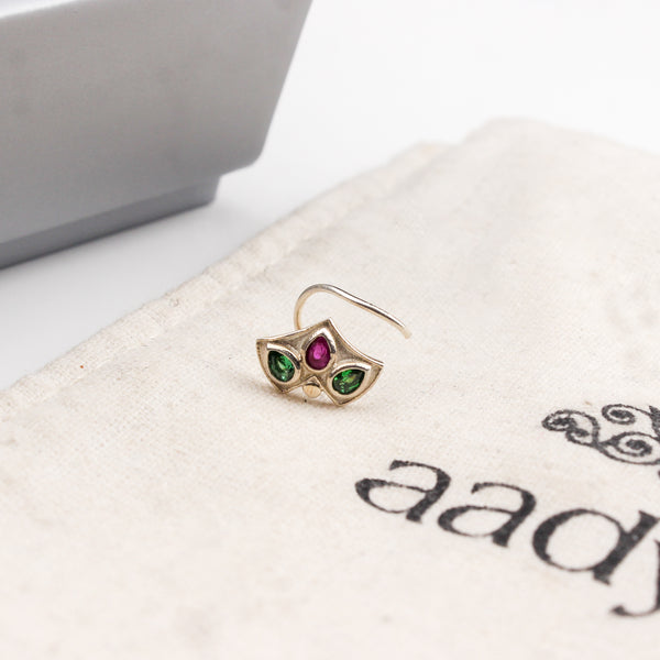 Silver Nakshatra Nose pin (Pierced)