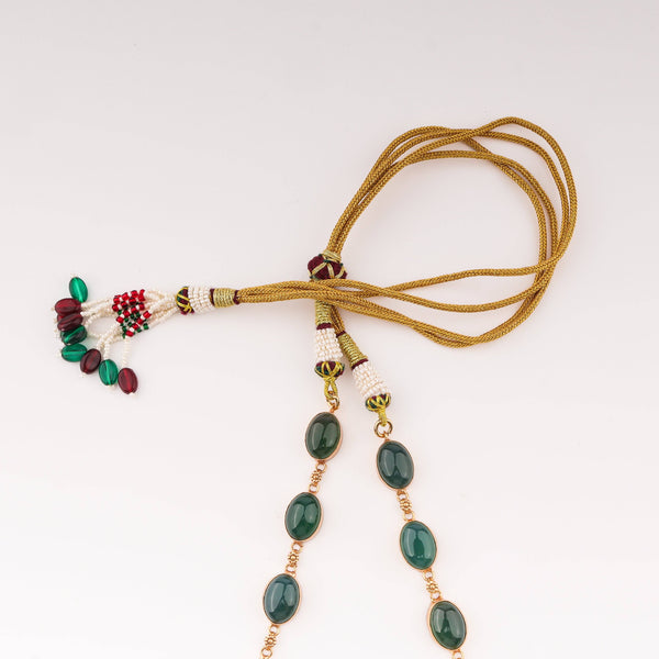 Angled view of the 22K gold-plated fashion set highlighting its coordinated design, elegant structure, and polished gold finish
