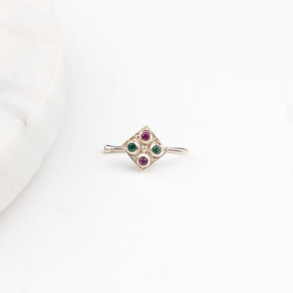 Silver Nakshatra Nose pin (Clip on)