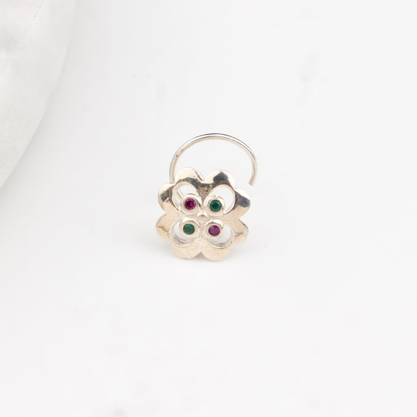 Silver Nakshatra Nose pin (Pierced)