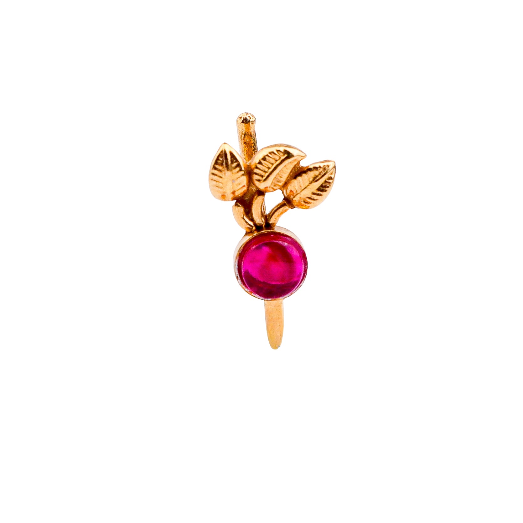 Pink Petalfall Clip-On Nose Pin | 22K Gold-Plated (Large)