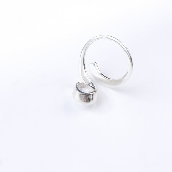 Sterling Silver Adjustable CZ Ring