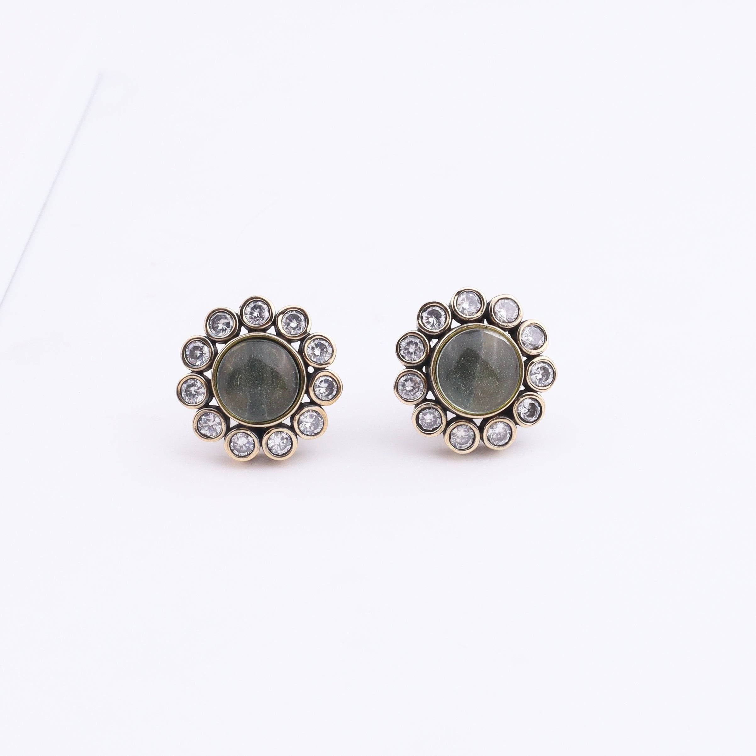 Close-up of Brass Fashion Earrings showcasing intricate detailing, textured elements, and fine craftsmanship