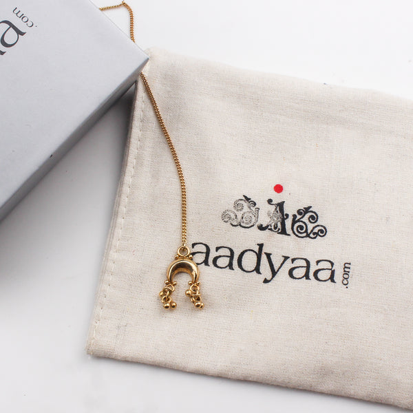 Silver Chandrakor Ghungroo Motif Maang Tika | 22K Gold Plated