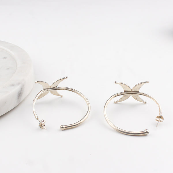 Silver Chandrakor Hoops
