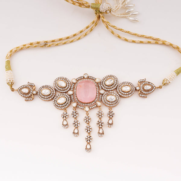 Close-up of 22K Gold Plated Fashion Set showcasing intricate detailing, fine craftsmanship, and rich 22K gold plating