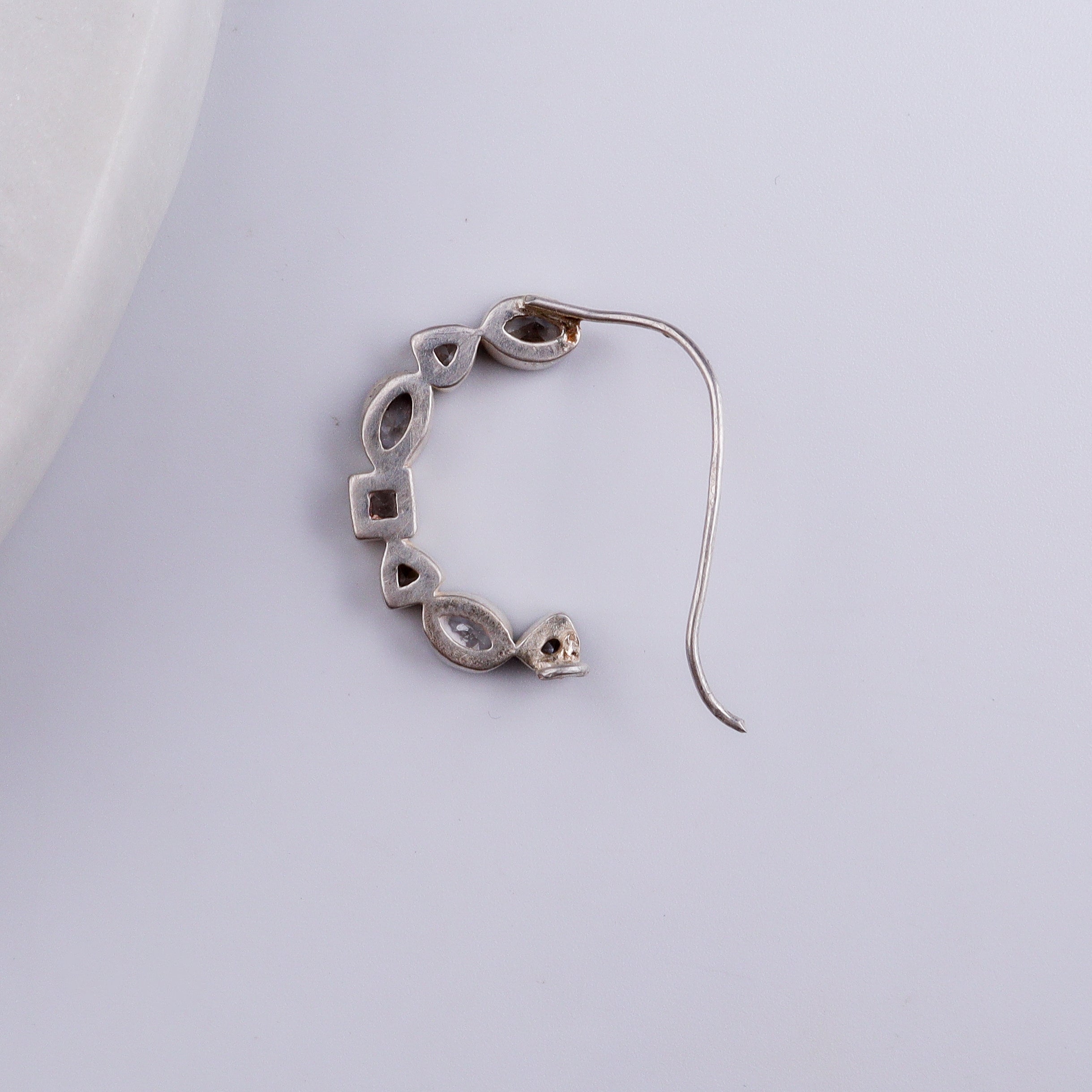 Silver Small Nath Stones | CZ | 92.5 Silver | (Left, Pierced)