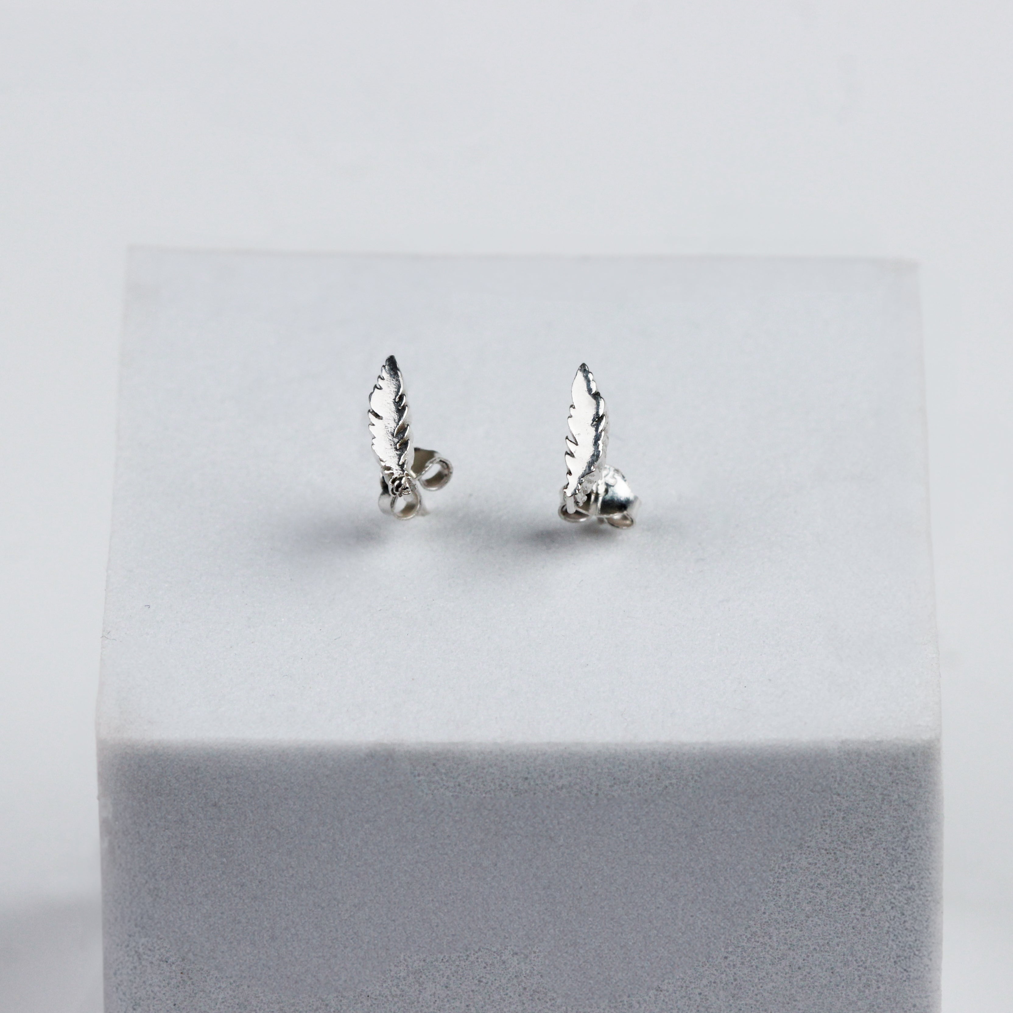 Silver Feather Stud