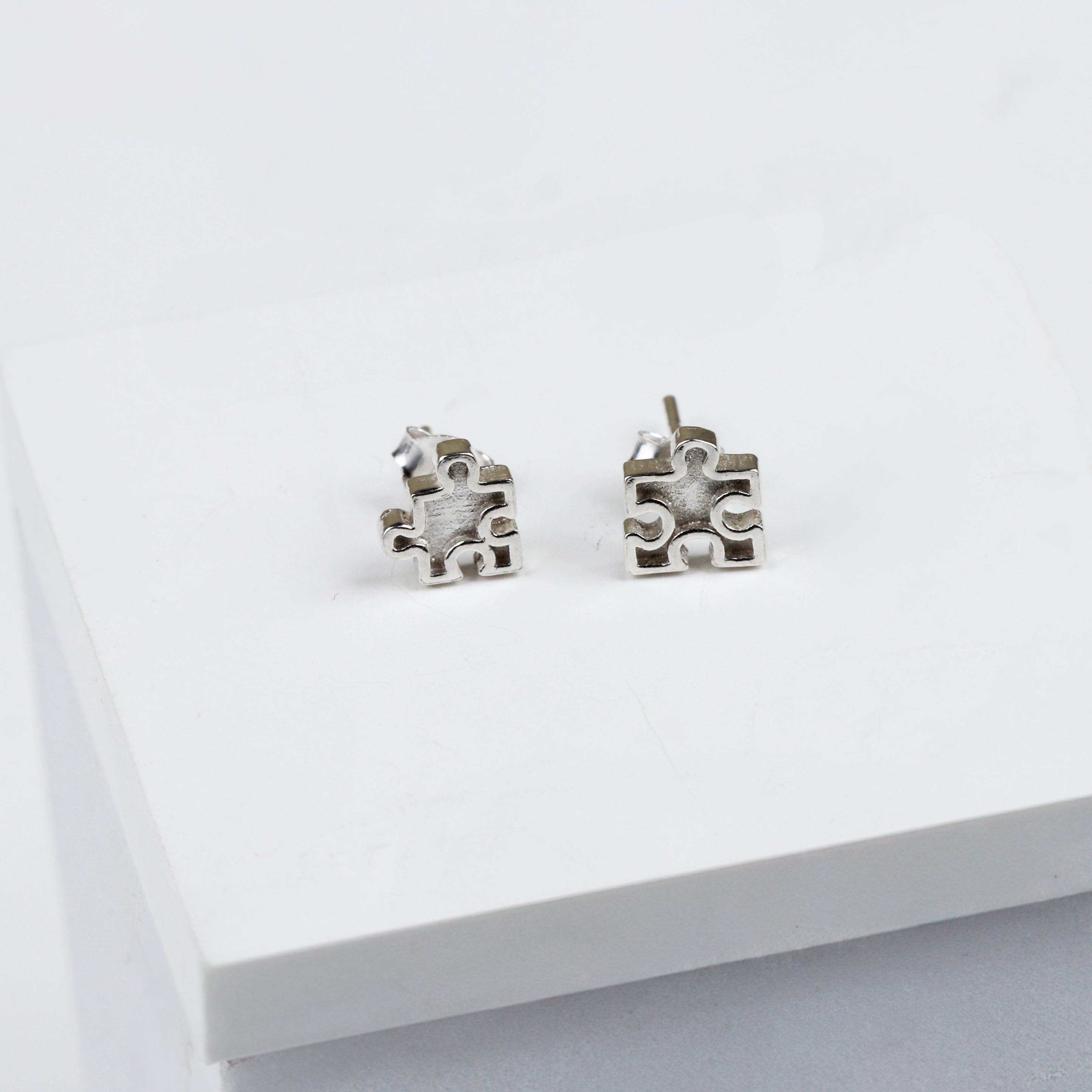 Jigsaw Puzzle Studs | 92.5 Silver
