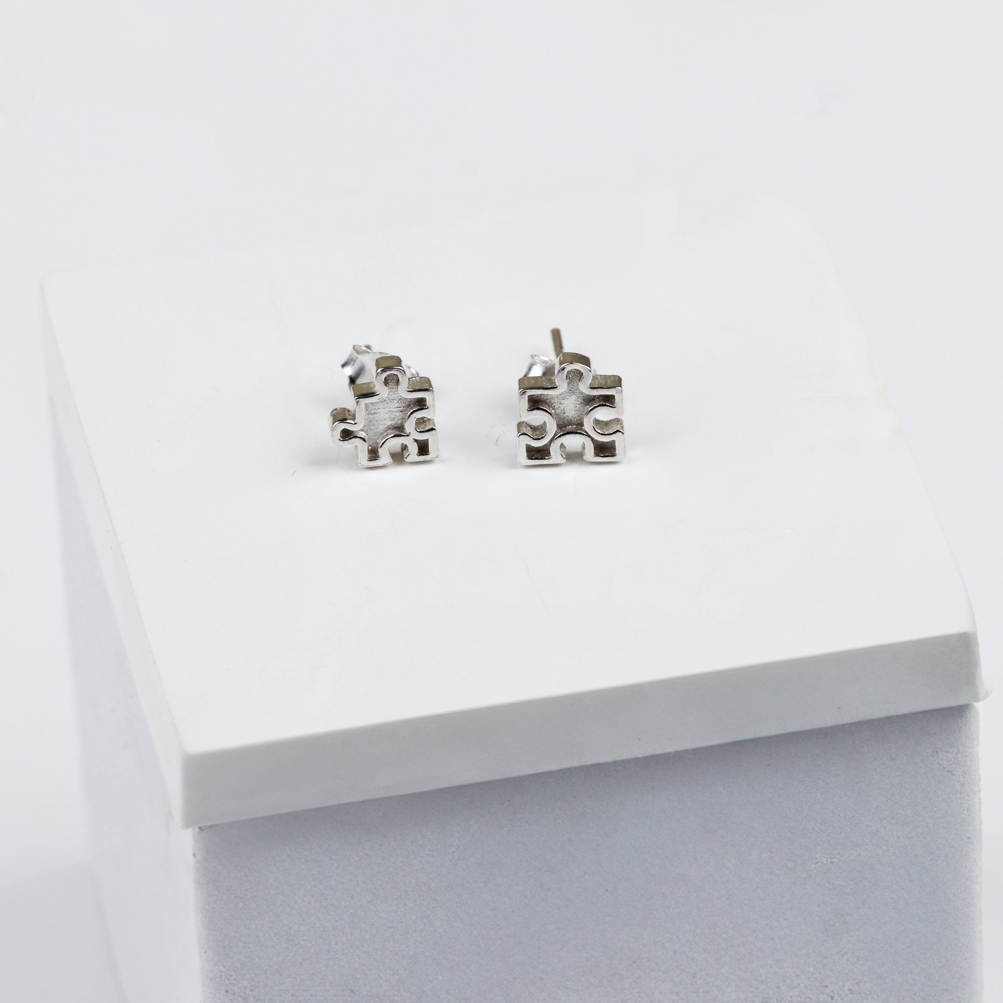 Jigsaw Puzzle Studs | 92.5 Silver