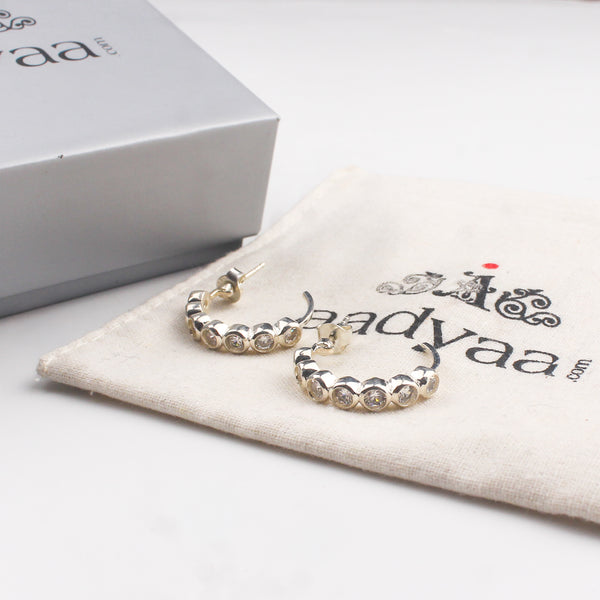 Silver Zircon Hoops | CZ | 92.5 Silver