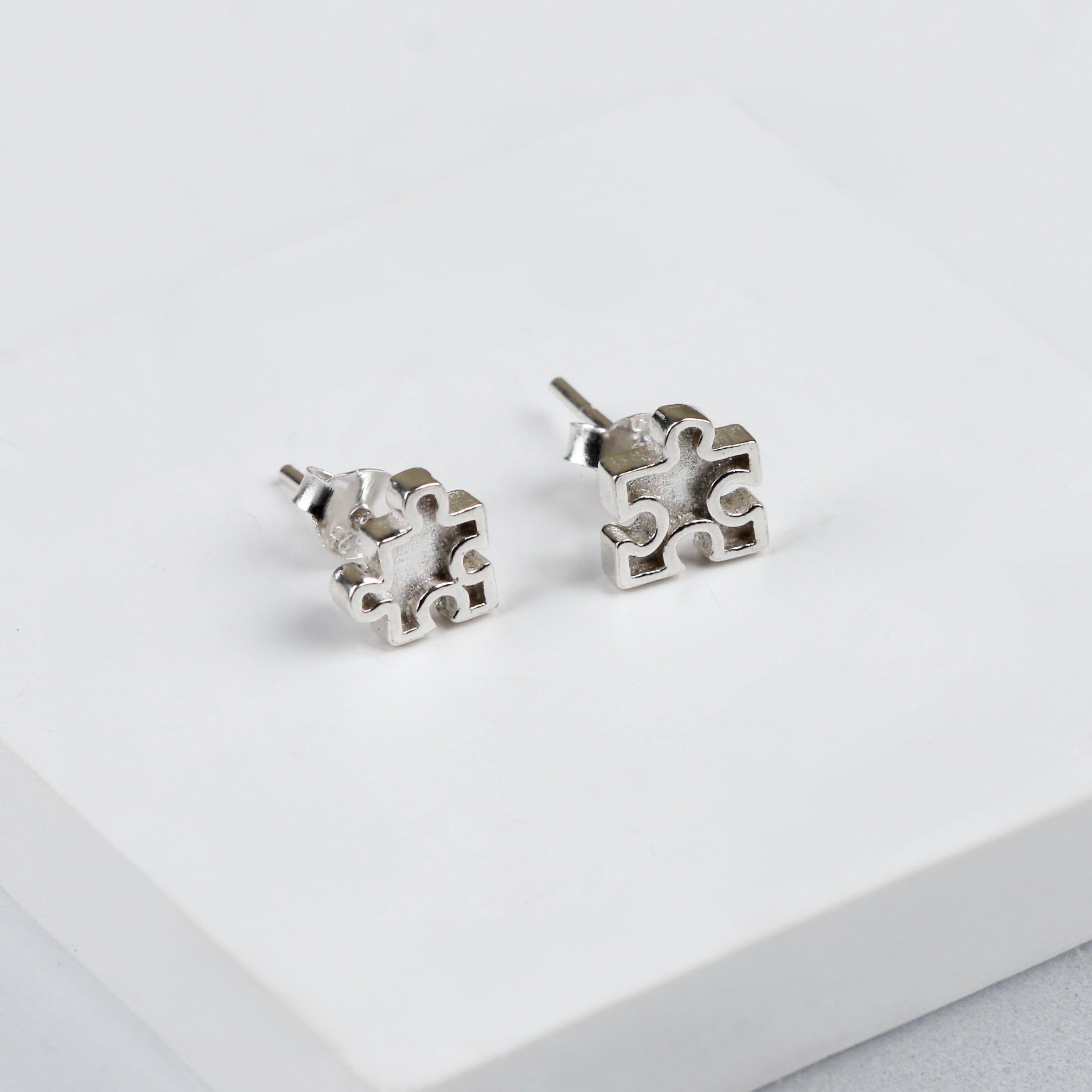Jigsaw Puzzle Studs | 92.5 Silver