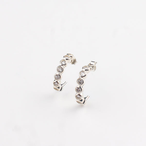 Silver Zircon Hoops | CZ | 92.5 Silver