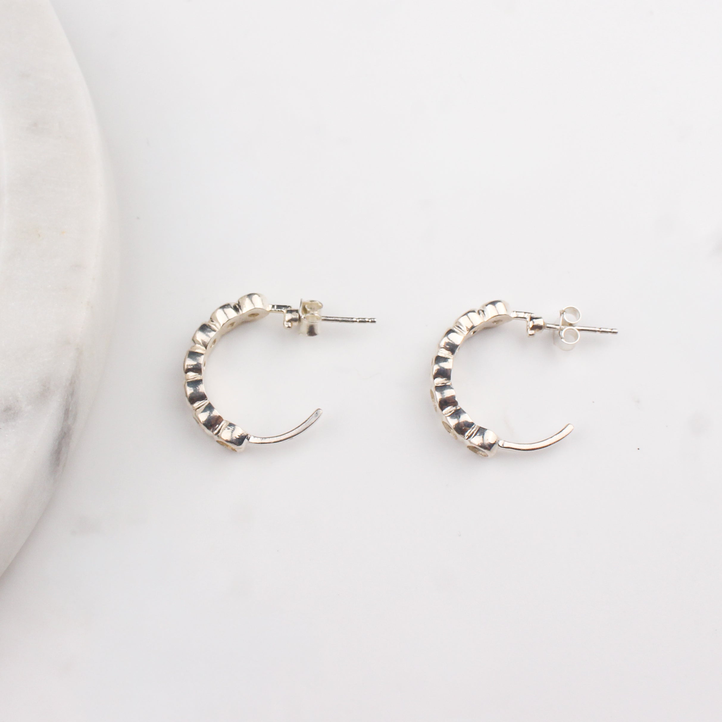 Silver Zircon Hoops | CZ | 92.5 Silver