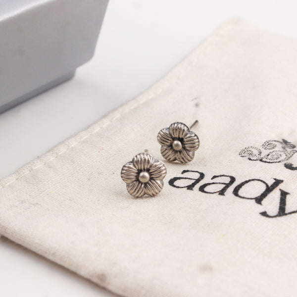 Jaswand Petals Silver Earrings