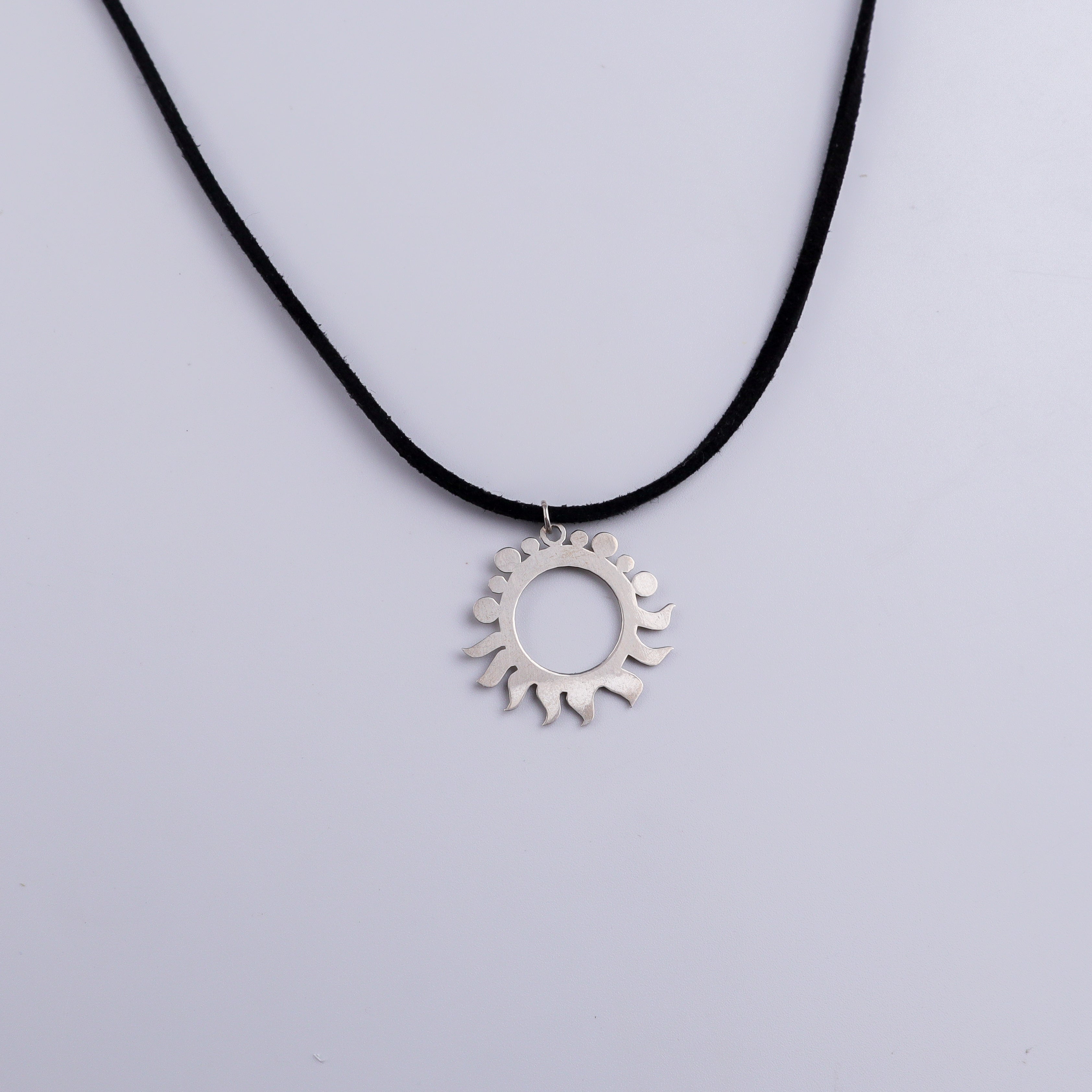 Silver Sun Necklace for Men