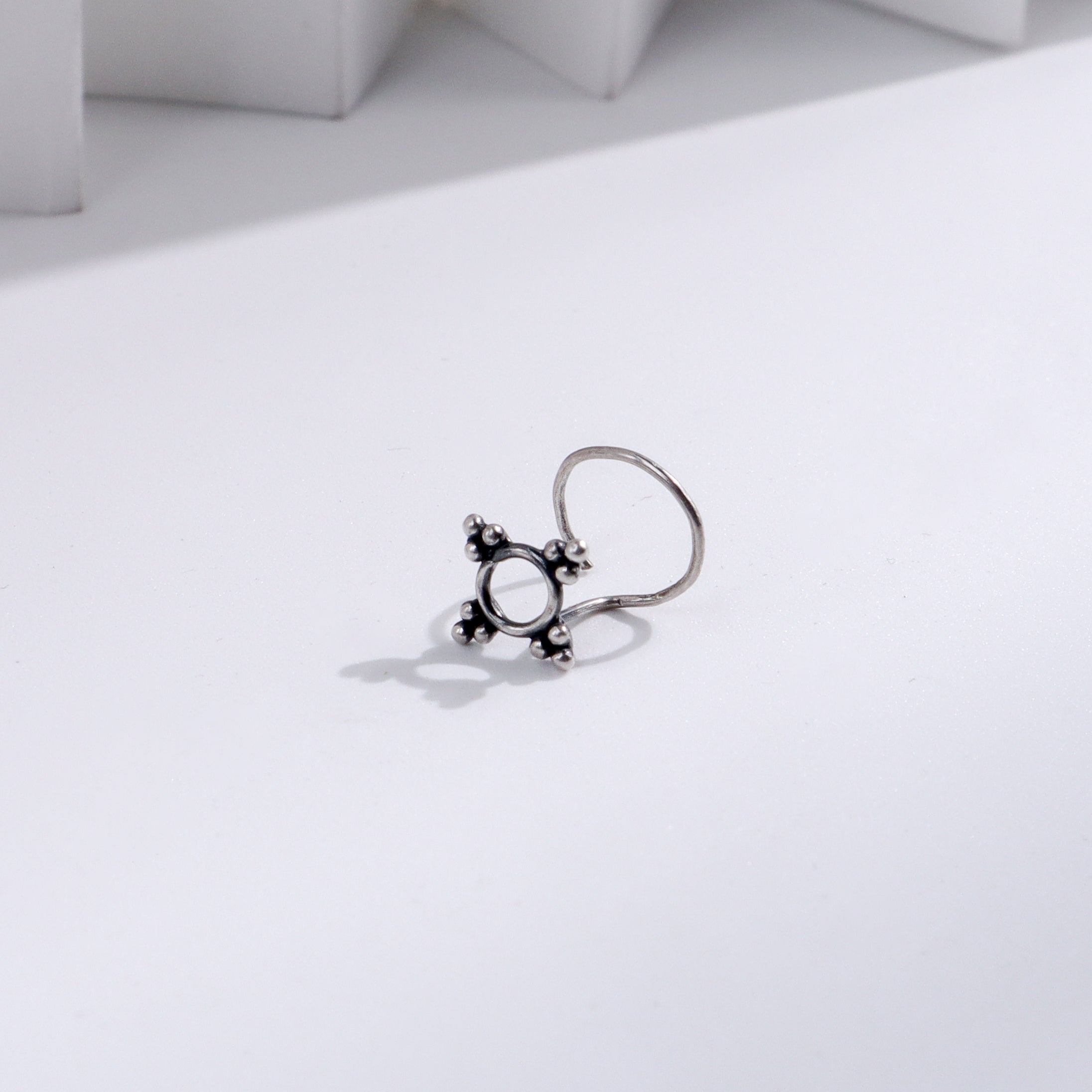 Minimal silver nose pin for women, pierced jewelry, Aadyaa